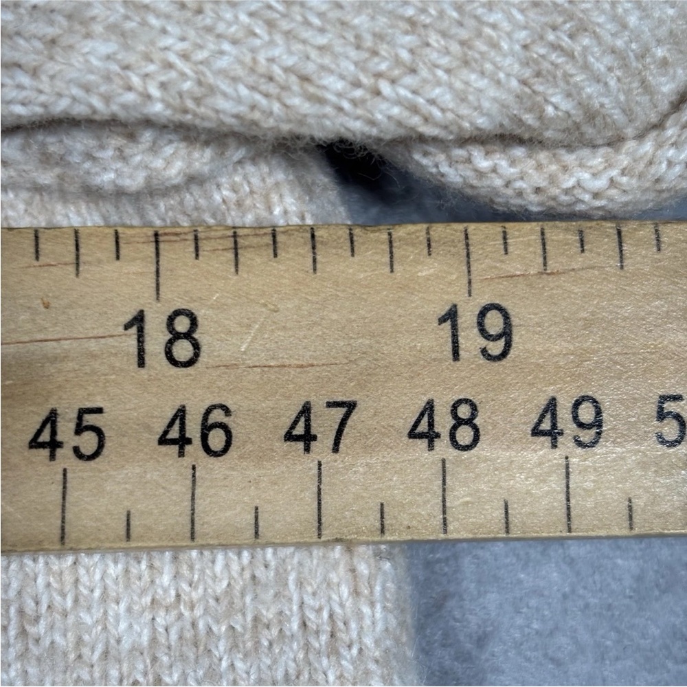 Anthropologie Sweater Dress Women’s Large Beige Wool Blend Short Sleeve - Picture 2 of 9
